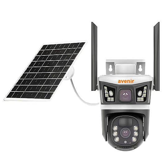 AV-S232 4MP Solar WIFI IP PTZ Dual Light Çift kameralı V380 Pro App Kamera