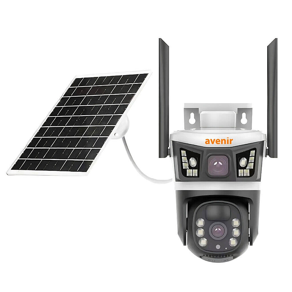 AV-S232 4MP Solar WIFI IP PTZ Dual Light Çift kameralı V380 Pro App Kamera - 1