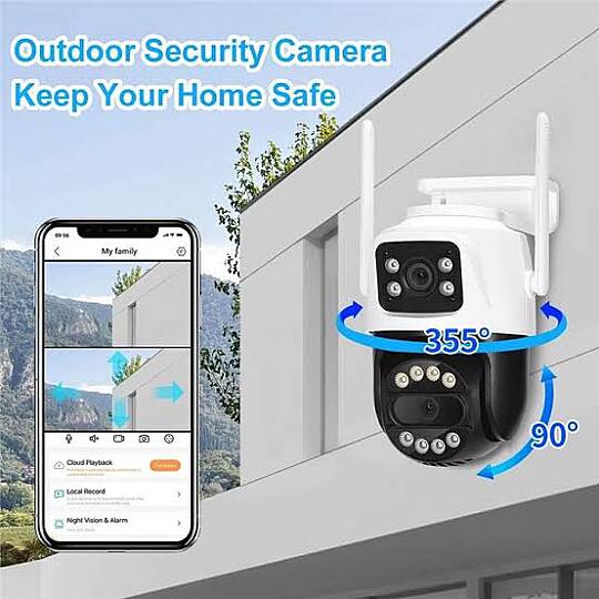 AV-S304 4MP Wifi Çift Yönlü Ses Çift Lensli Kamera