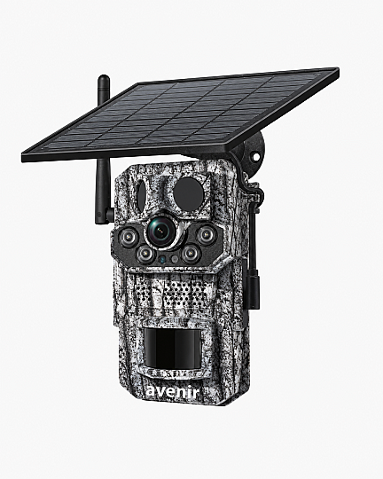 AV-S443H 3MP 4G Solar Kamera 940nm No-Glow Kamuflaj Avcılık Doğal Yaşam Kamerası Fotokapan