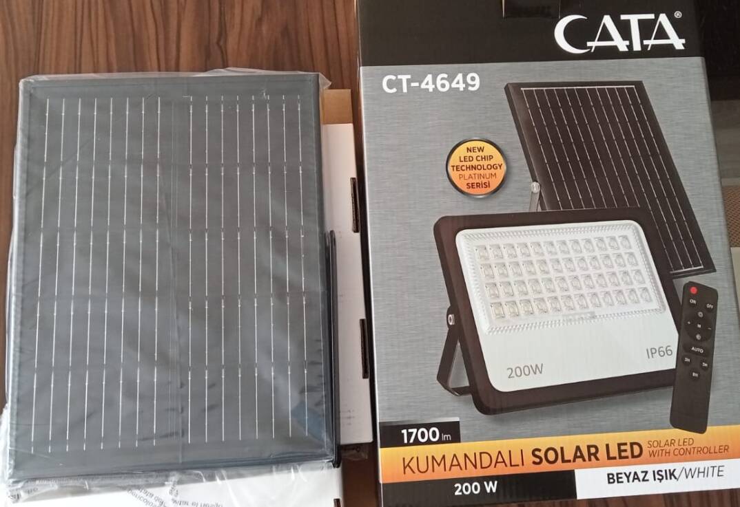 Cata CT-4649 200W Beyaz Solar Led Projektör - 1