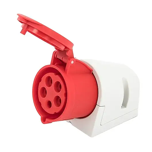 Ever Charger Eğik Duvar Prizi Üç Faz 32 A 400V 3P+N+PE IP44 Kırmızı Vidalı Bağlantı - 4