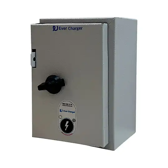 Ever Charger Monofaz Elektrikli Araç PanoBox – Metal, AC Tipi Kaçak Akım Röleli ve Sigortalı