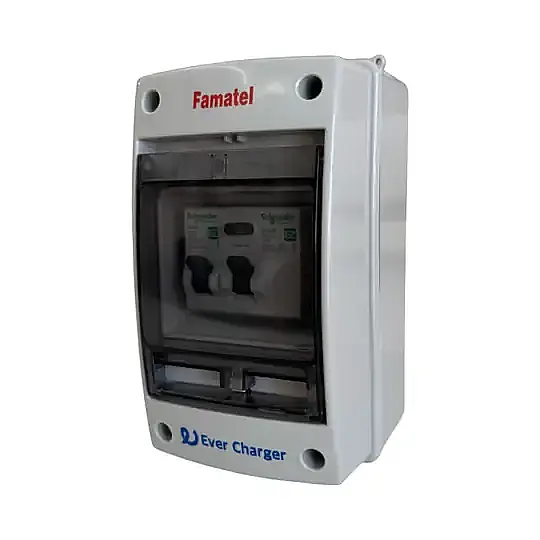Ever Charger Monofaz Elektrikli Araç PanoBox – Plastik, AC Tipi Kaçak Akım Röleli ve Sigortalı - 2