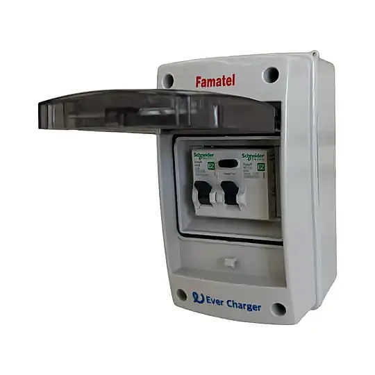 Ever Charger Monofaz Elektrikli Araç PanoBox – Plastik, AC Tipi Kaçak Akım Röleli ve Sigortalı