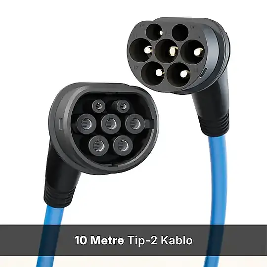 Ever Charger TİP 2 Elektrikli Araç Şarj Kablosu Mavi 10 m