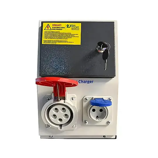 Ever Charger Trifaz Elektrikli Araç KombiBox – Metal, AC Tipi Kaçak Akım Röleli ve Sigortalı - 2