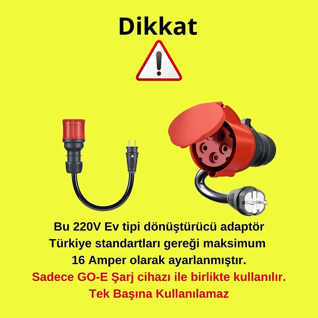 GO-E Charger Gemini Flex Mobil İçin Dönüştürücü 32 A CEE Kırmızı Fişi (5x32) EV Tipi (220V) - 6