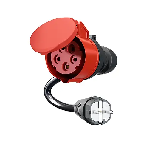 GO-E Charger Gemini Flex Mobil İçin Dönüştürücü 32 A CEE Kırmızı Fişi (5x32) EV Tipi (220V)