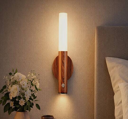 KUMRU ŞARJLI LED DUVAR APLİK GÜNIŞIĞI KAHVERENGİ - 2