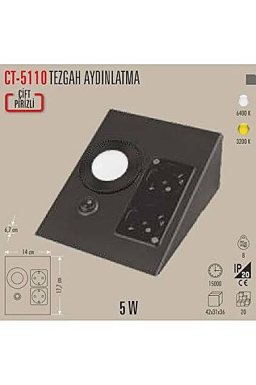 "LEDLİ ÜÇGEN SPOT SİYAH KASA (ÇİFT PRİZLİ) (GÜNIŞIĞI)"