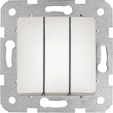 LİNNERA LİFE 3 LÜ ANAHTAR MEK+ DÜĞ SEDEF BEYAZ 90443068 - 1