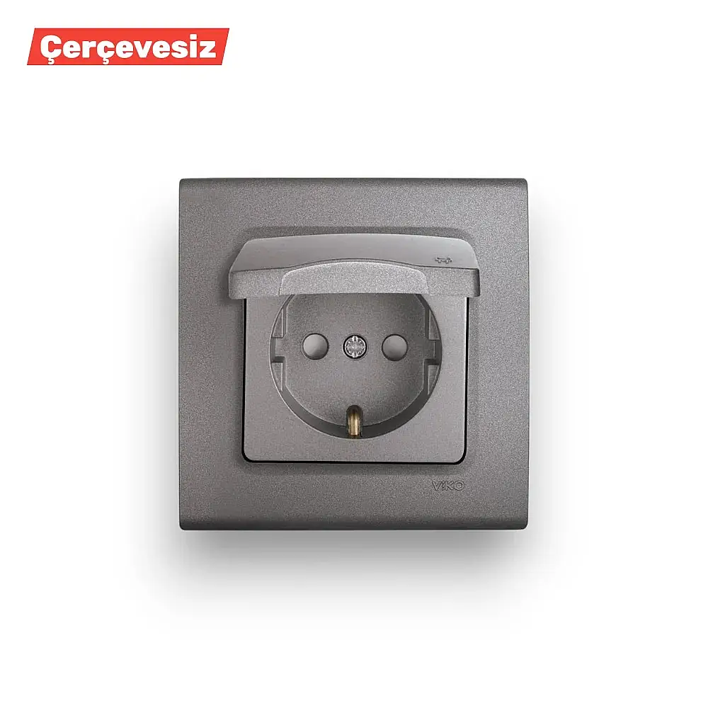 LİNNERA LİFE TOP PRİZ ÇK MEK + KAPAK GRANİT GRİ 90442042 - 1